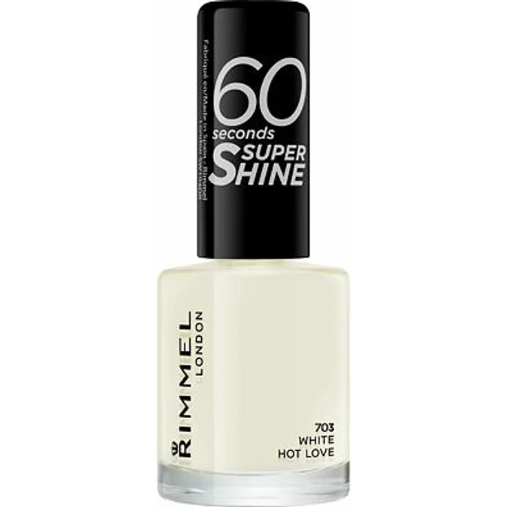 Rimmel London 60 Seconds Super Shine Schnell trocknender Nagellack 8 ml Farbton 703 White Hot Love – Bild 1