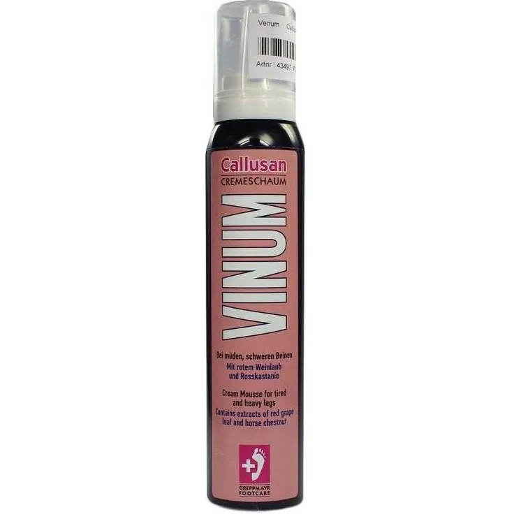 Callusan Vinum Fuß Cremeschaum Fußschaum mit Menthol rotem Weinlaub Rosskastanie Jojoba Öl 125 ml
