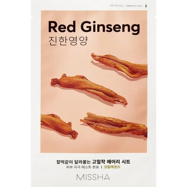Missha Airy Fit Sheet Mask Red Roter Ginseng Gesichtsmaske1 Stück, für Damen und Herren