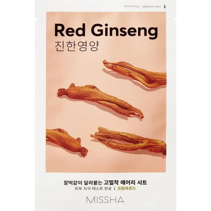 Missha Airy Fit Sheet Mask Red Roter Ginseng Gesichtsmaske1 Stück, für Damen und Herren – Bild 1