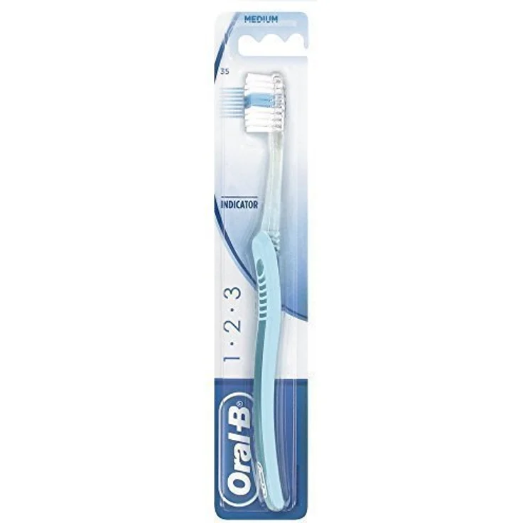 Oral-B Indicator 35 mittel, für eine gründliche Zahnreinigung, 4er-Pack, mit Indikatorborsten, Sanft zum Zahnfleisch