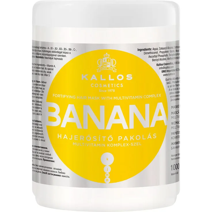 Kallos Banane Maske Mit Multivitamin-Komplex Zur Verstärkung Der Haare 1000 ml