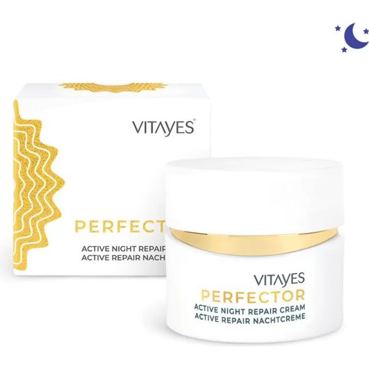 Perfector Anti-Age Nachtcreme, mit Hydrasalinol und aktivem Repair Complex 50 ml mit feuchtigkeitsspendender Wirkung für trockene Haut und alle Hauttypen