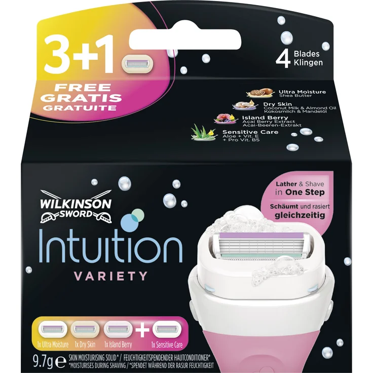 Wilkinson Sword Intuition Summer Variaty Rasierklingen für Damen Rasierer, 4 Stück – Bild 1
