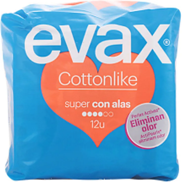 Evax Cottonlike compresas super mit Flügel 12 Stück Damenbinden
