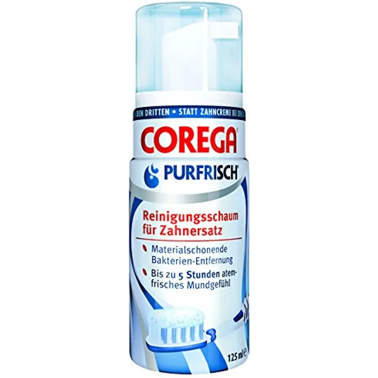 Corega Purfrisch Reinigungsschaum 125 ml Zahnreinigungsschaum Antibakteriell