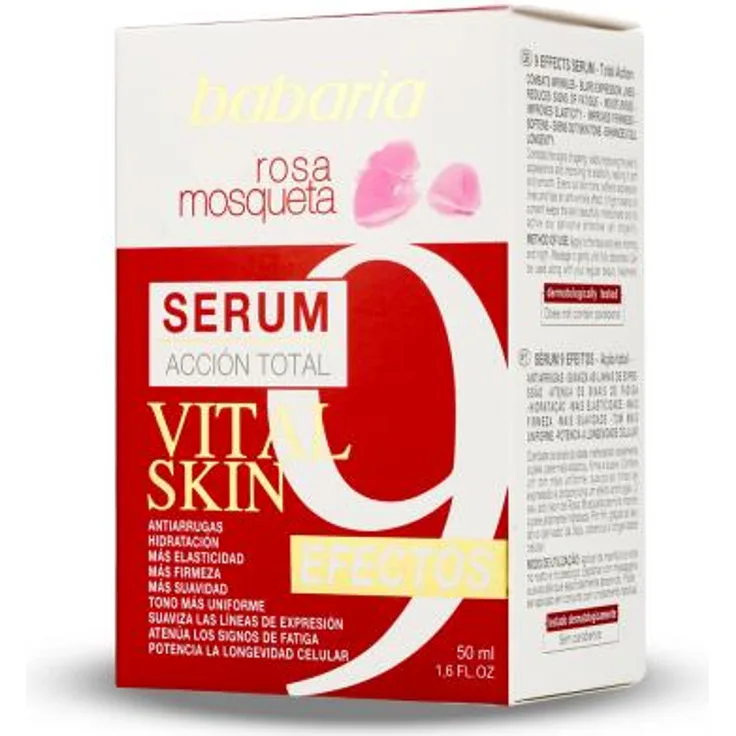 Babaria Rosa Mosqueta Vital Skin Serum Accion Total Antiarrugas 50 ml mit einer pflegenden Wirkung