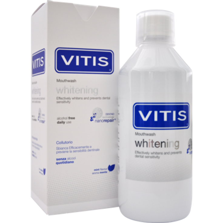 Vitis Whitening Mundspülung 500 ml, bei Zahnverfärbungen mit Whitening-Effekt