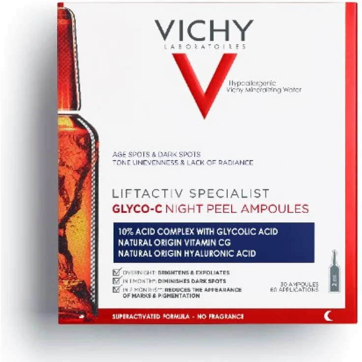 Vichy Liftactiv Specialist glyco-C Ampoules Peeling Nuit Ampullen Anti-Aging 30 x 2 ml, mit pflegender Wirkung 