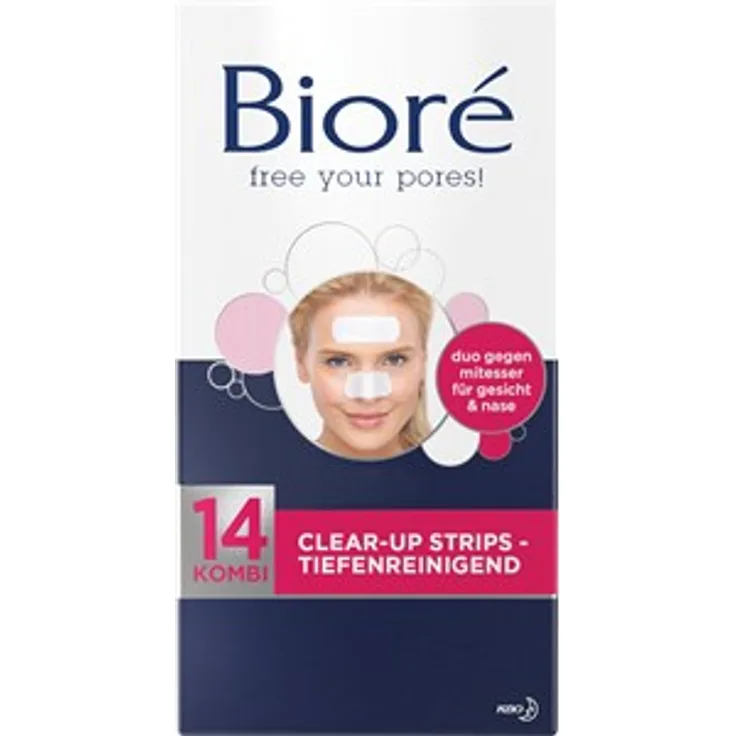 Biore Pflege Gesichtspflege Kombi Clear-Up Strips Tiefenreingend 14 Stk. Tagespflege Inhalt: 14 Stück, für Damen und Herren