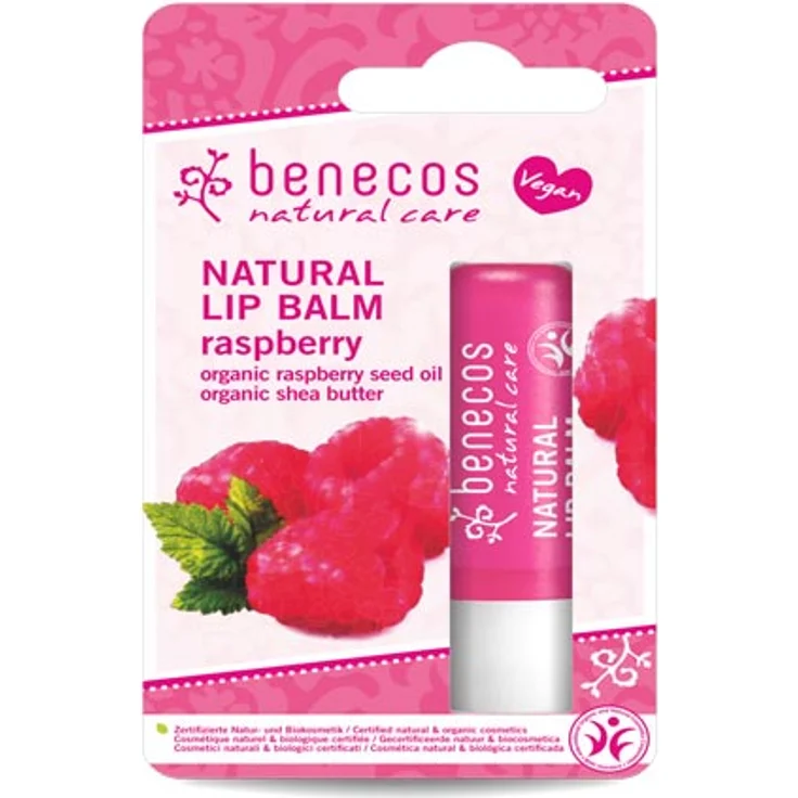 Benecos Natural Lip Balm Himbeere 4,8 g, für gepflegte Lippen