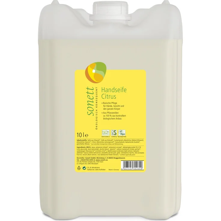 Sonett Handseife Citrus 10 Liter für alle Hauttypen geeignet – Bild 1