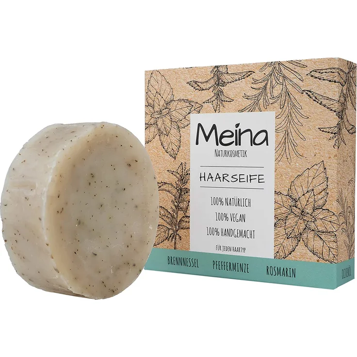 Meina Haarseife Naturkosmetik Bio Shampoo Bar Mit Brennnessel Pfefferminze Und Rosmarin 80 g