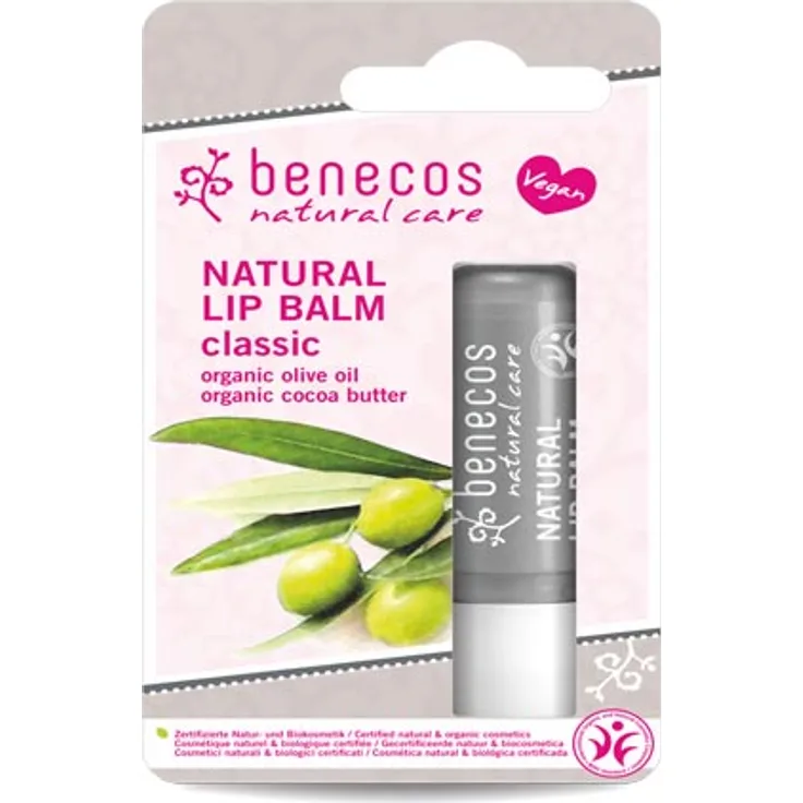 Benecos Natural Lip Balm Classic 4,8 g, für gepflegte Lippen