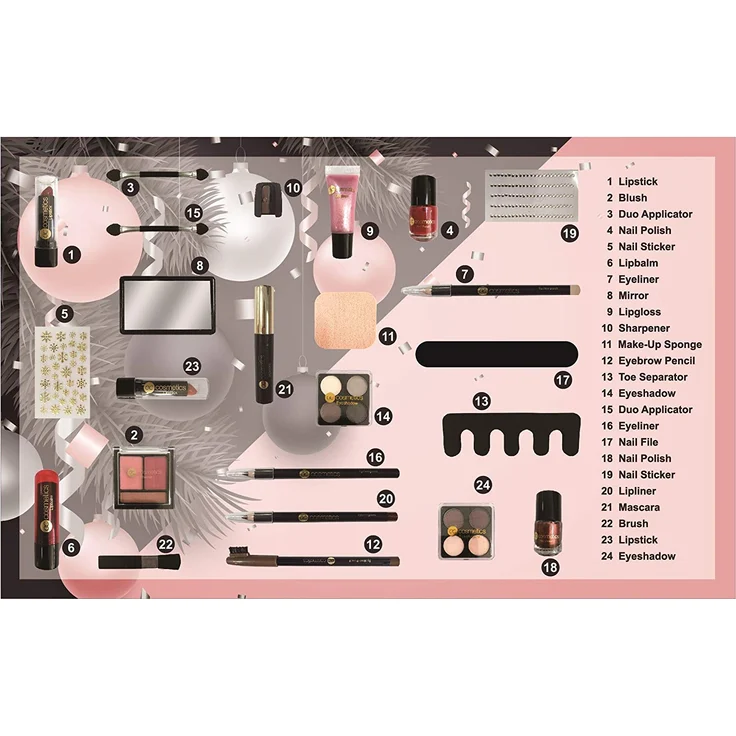 Lady-Beauty Adventskalender, Für Damen, Dekorative Kosmetik und Nagelpflege, Zum Hinstellen – Bild 1