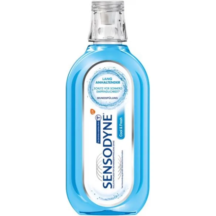 Sensodyne Cool & Fresh Mundspülung tägliche Mundspülung mit Fluorid 1x500ml für schmerzempfindliche Zähne Mundspülung