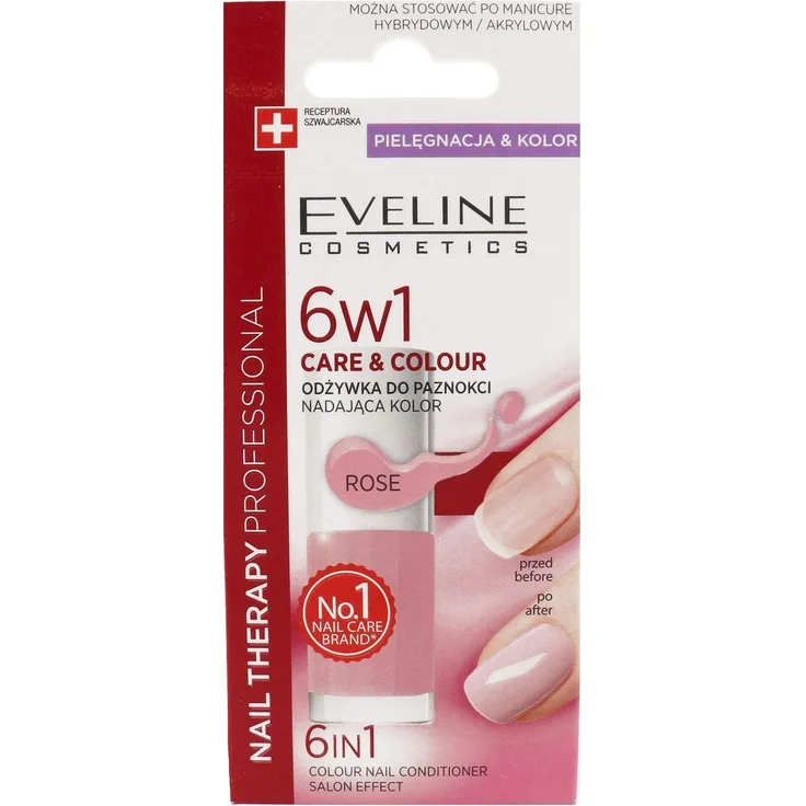 Eveline Nail Therapy Care & Colour 6W1 a Color Rose 5 ml