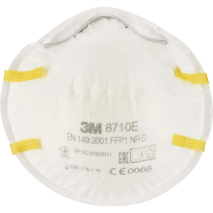 3M 8710EC3 Partikelmaske für Handschleifarbeiten, Schutzstufe FFP1, individuell anpassbarer Nasenbügel, 3 Stück, EN-Sicherheit