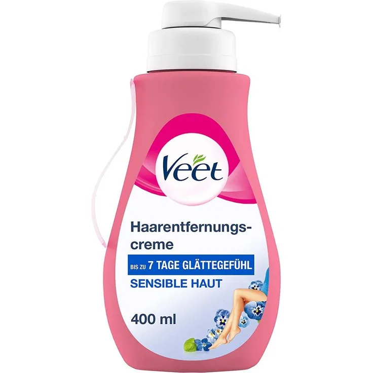 Veet Haarentfernungs-Creme für sensible Haut Enthaarungscreme glatte Haut 400 ml - Veet