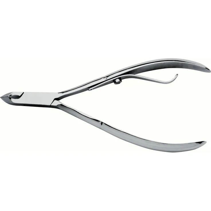 Erbe Hautzange vernickelt aufgelegt, zum Entfernen abstehender Nagelhaut, mit Drehfeder, aus vernickeltem Stahl