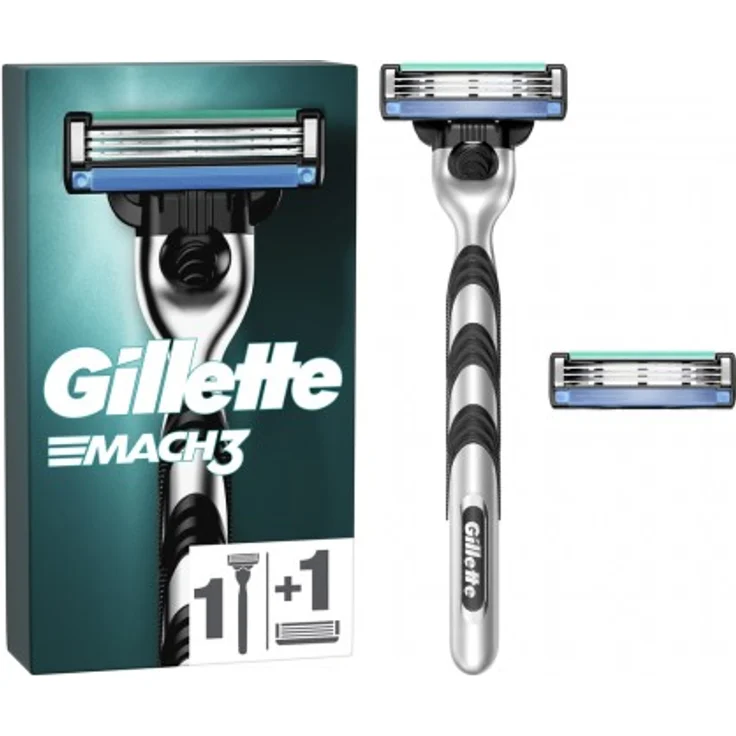 Gillette Mach3 Rasierer Handstück + 2 Rasierklingen – Bild 1