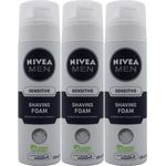 Nivea Men Shaving Foam Rasierschaum 3 x 200 ml - für empfindliche Haut Sensitive 600 ml