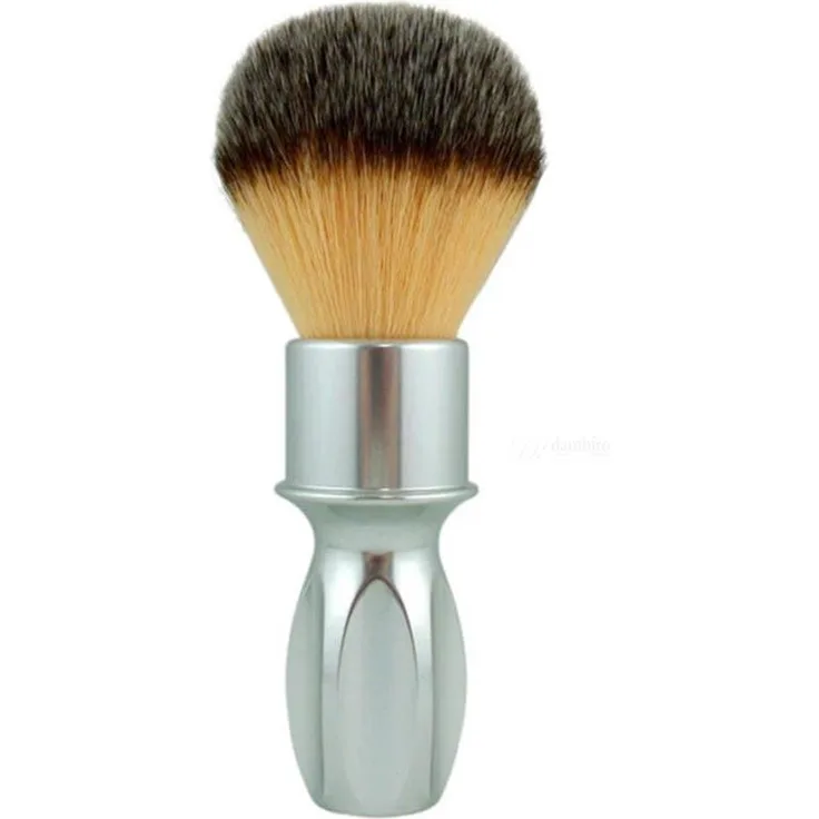 RazoRock Rasierpinsel Silver 400 Plissoft mit synthetischer Faser Aluminium-Griff Rasierzubehör für Nassrasur