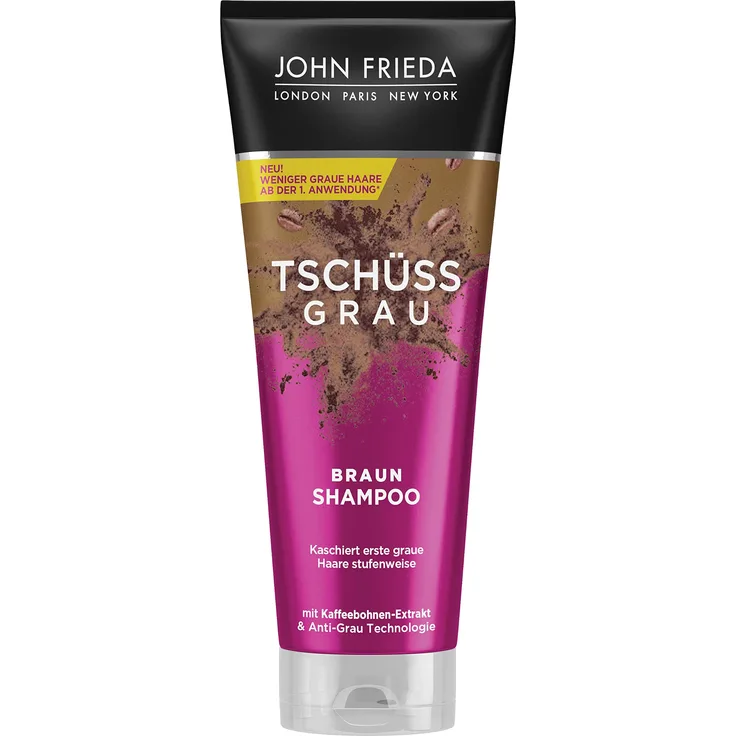 John Frieda Braun Shampoo Tschüss grau Kaschiert Erste graue Haare Stufenweise Mit Kaffeebohnen-Extrakt 250 ml
