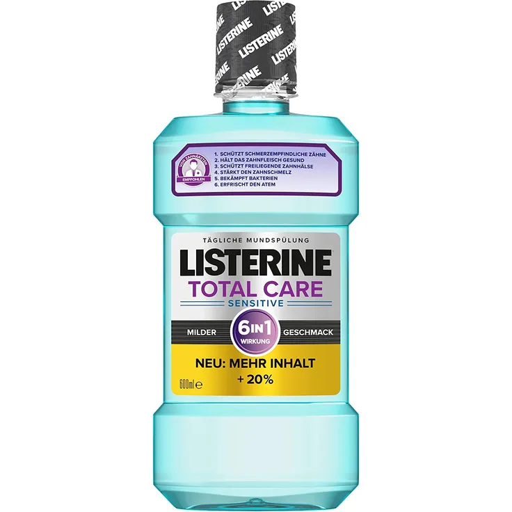 Listerine Total Care sensitive Mundspülung 600 ml, für frischen Atem