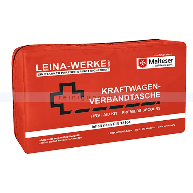 Erste Hilfe Set Leina KFZ Verbandtasche Compact DIN 13164 Inhalt nach DIN 13164-2014 in Folientasche, klein & handlich