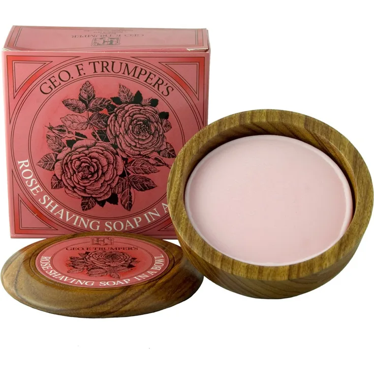 Geo. F. Trumper Rose Hard Shaving Soap Wooden Bowl 80 g