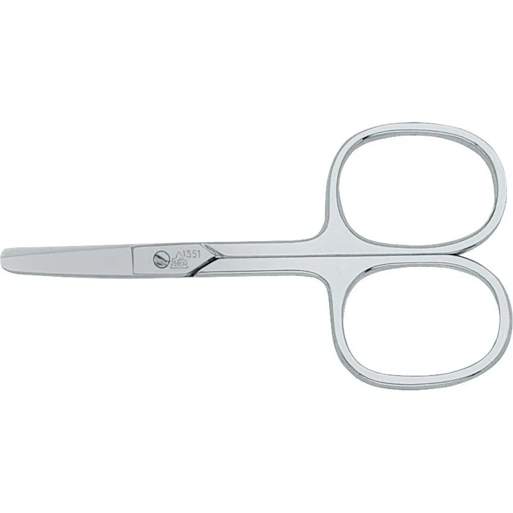 Erbe Babyschere 8 cm, zum präzisen Schneiden von Finger- und Fußnägeln, gebogene Schneiden, aus gehärtetem Stahl