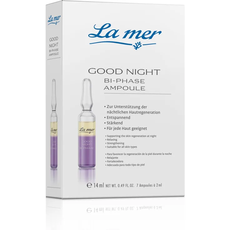 La Mer Good Night Bi-Phase Ampulle mit Ätherischen Ölen 7 x 2 ml, mit pflegender Wirkung 
