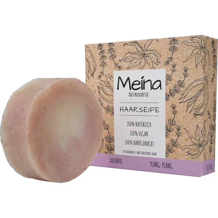 Meina Haarseife Naturkosmetik Für Trockenes Haar Bio Shampoo Bar Mit Lavendel Und Ylang-Ylang 80 g