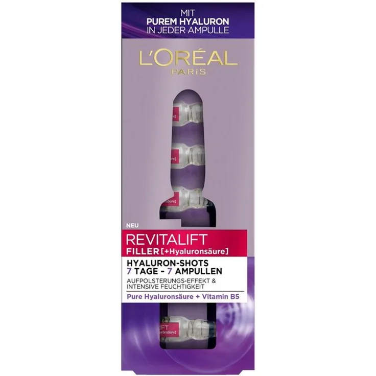 L'Oréal Gesichtsserum Revitalift Filler Hyaluron-Shots, 7-tlg. 9 ml, mit pflegender Wirkung 
