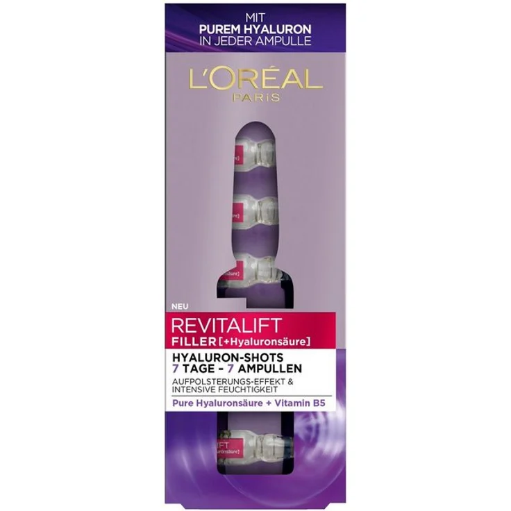 L'Oréal Gesichtsserum Revitalift Filler Hyaluron-Shots, 7-tlg. 9 ml, mit pflegender Wirkung  – Bild 1