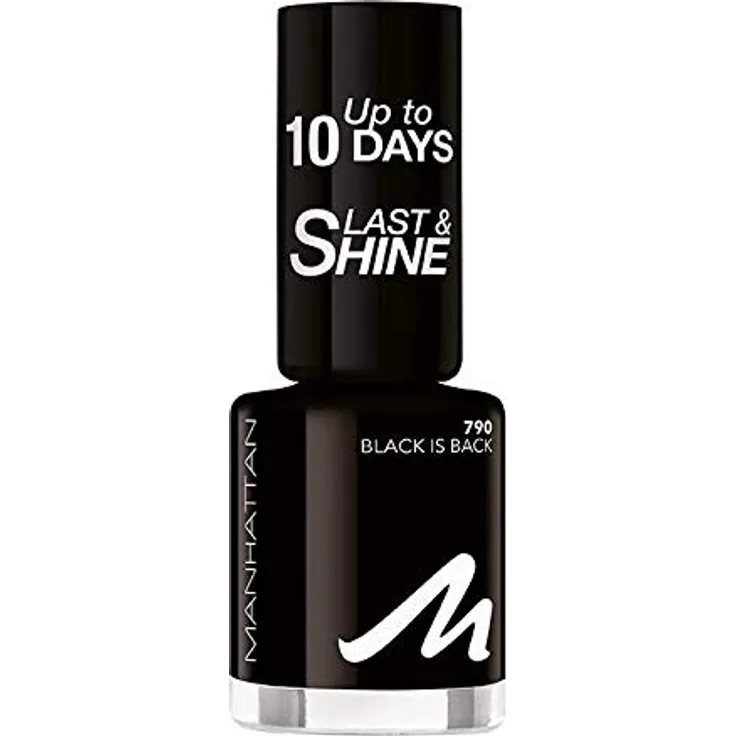 Manhattan Cosmetics Last und Shine Nagellack, Nr.790 Black is Back, 10 ml