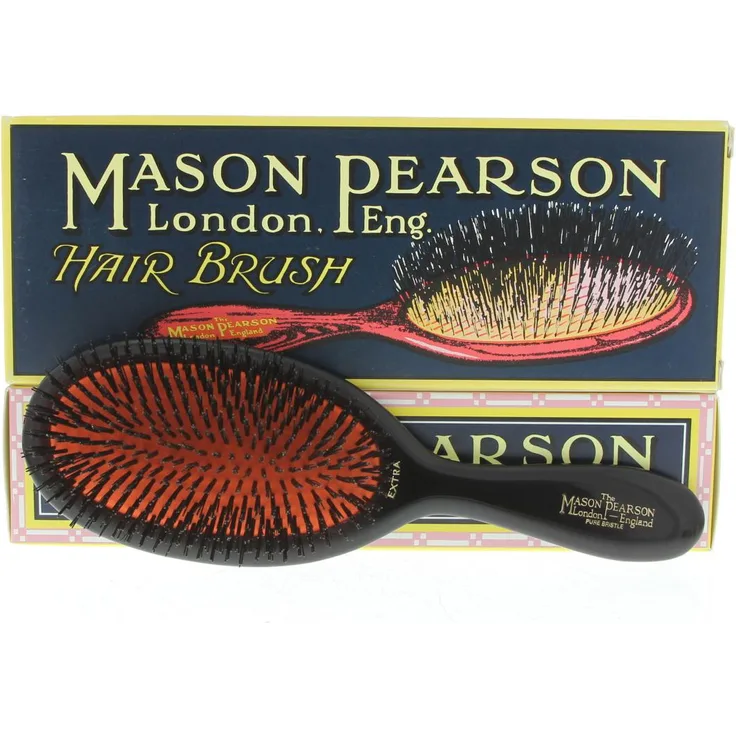 Mason Pearson Haarbürste Extra Bristle B2 mit reinen Wildschweinborsten, 14-reihig