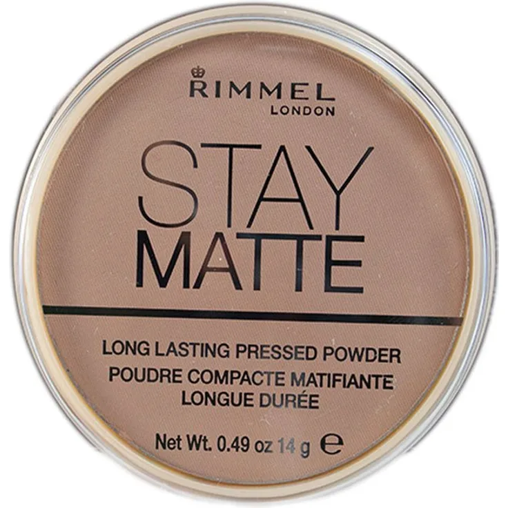 Rimmel London Make-up Stay Matte Long Lasting Pressed Puder 010 Warm Honey, mit einer festen Textur 