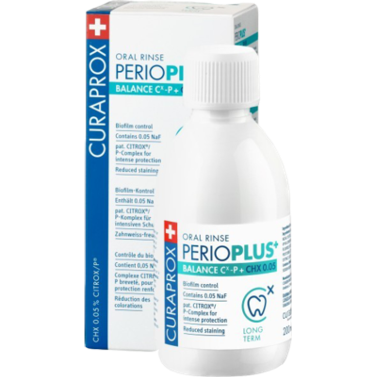 Curaprox perio Plus+ Balance Mundspülung CHX 0,05% 200 ml, für saubere & gesunde Zähne