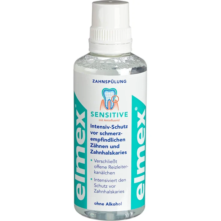 Elmex SENSTIVE Zahnspülung 400 ml Mundspülung Verschließt offene Reizleiterkanälchen – Bild 1