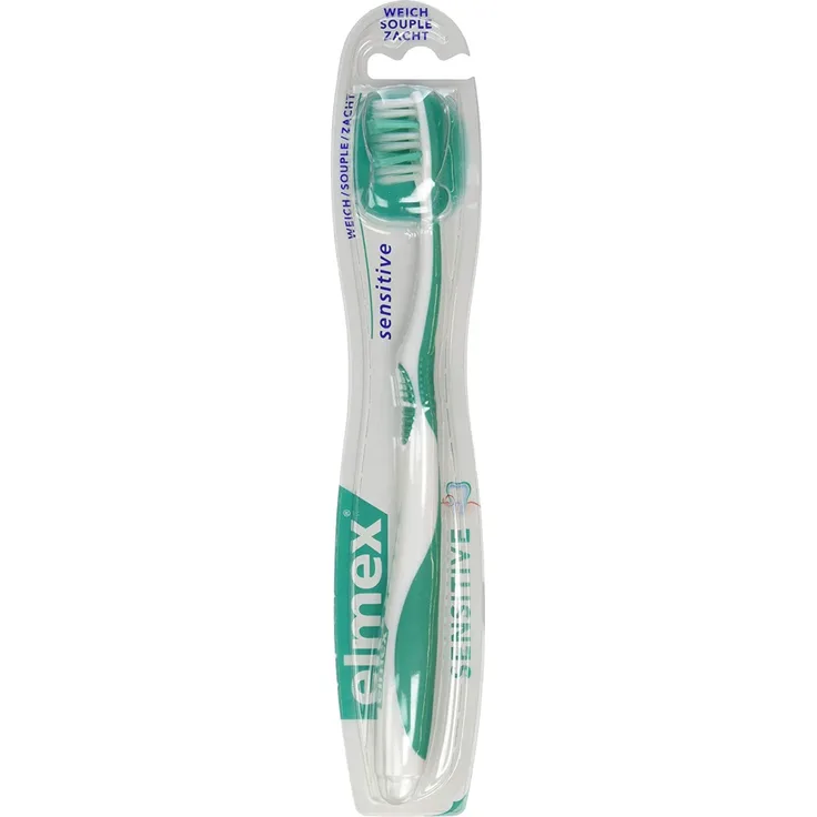 Elmex Sensitive Zahnbürste, weich, 1 Stück, mit Kreuzweise, Sanft zum Zahnfleisch