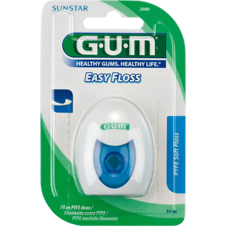 GUM Easy Floss Zahnband 30m, Sanftes PTFE-Dentalband für gründliche Reinigung und Plaque-Entfernung