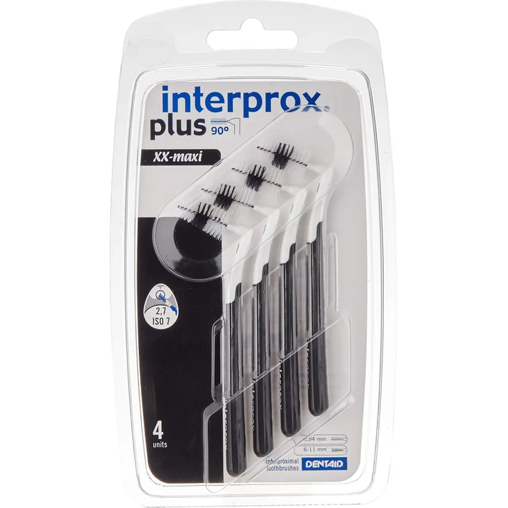 INTERPROX plus xx-maxi schwarz Interdentalbürste 4 St Zahnbürste Interdentalbürsten