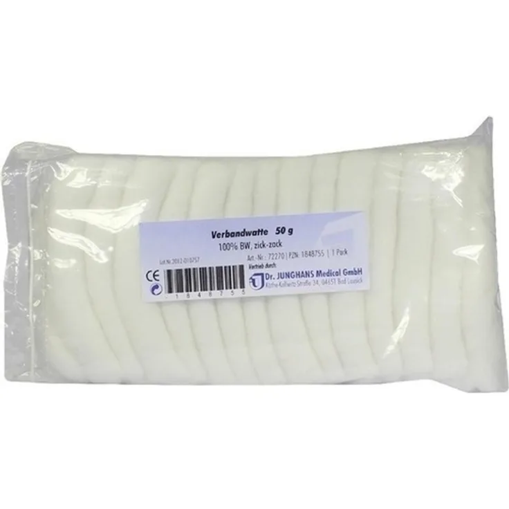 Dr. Junghans Medical Verbandwatte 100% Baumwolle zickzack 50 g