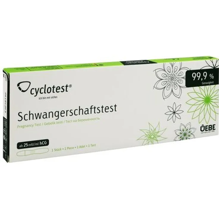 Cyclotest Schwangerschaftstest 25 mlU/ml Urin 1 Stück, schnell, unkompliziert und zuverlässig