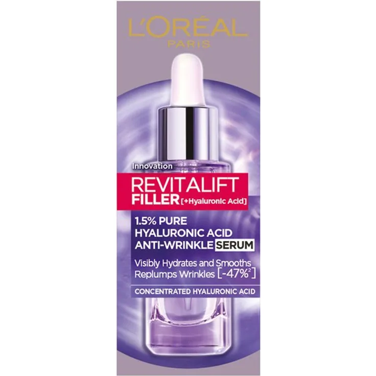 L'Oreal Revitalift Filler Serum Anti-Falten-Gesichtsserum Mit Hyaluronsäure 30 ml mit einer pflegenden Wirkung