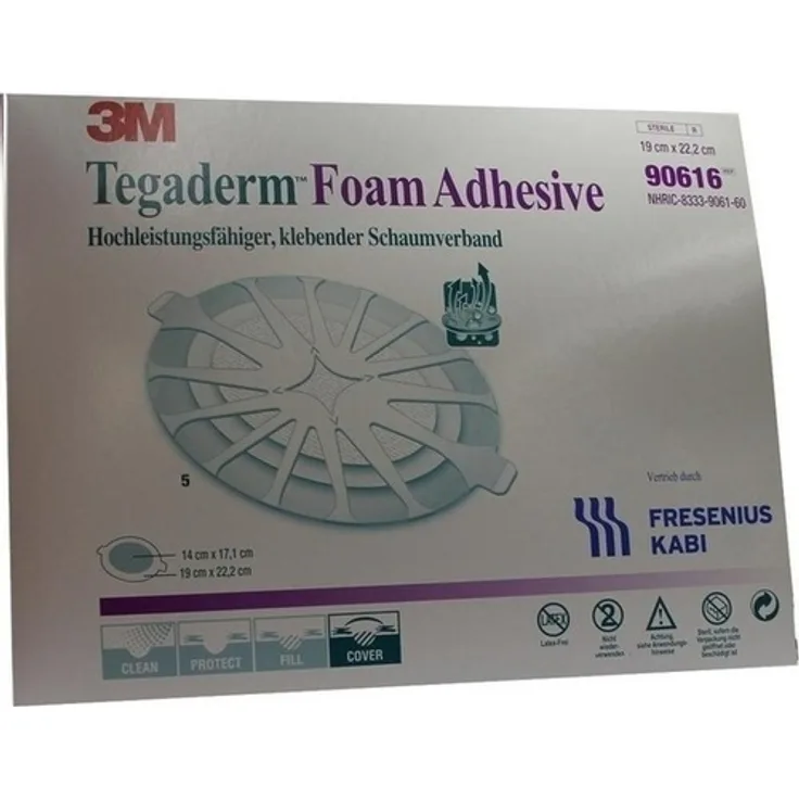 Fresenius Kabi Tegaderm Foam Adhesive FK 19x22,2 cm oval 90616 5 St.