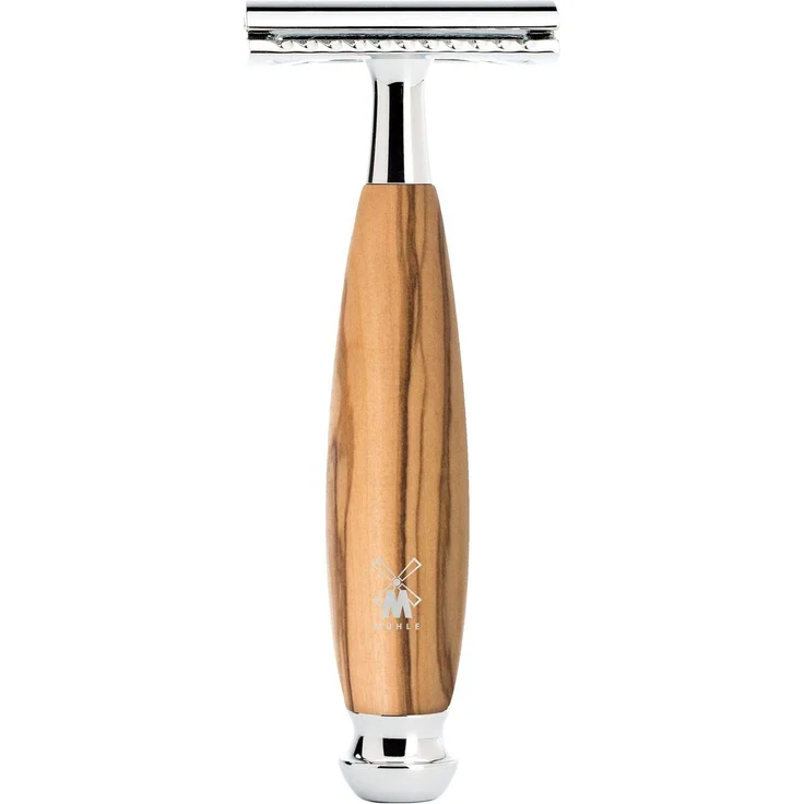 Mühle Rasierhobel (R 330 SR) mit geschlossenem Kamm, Olivenholz Griff