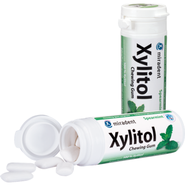 Miradent Xylitol Zahnpflegekaugummi Spearmint 30 Stück